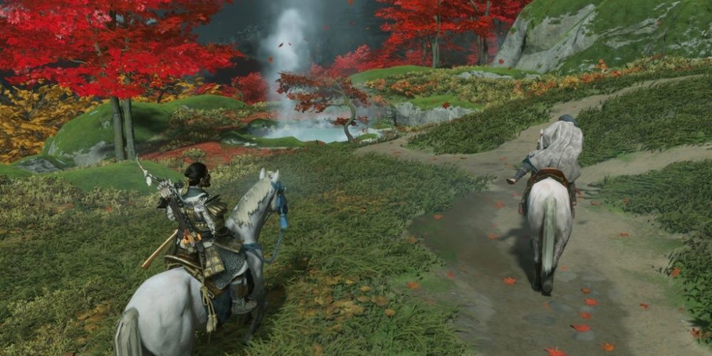 Riding horses in Ghost of Tsushima