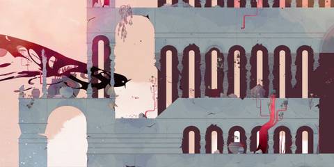 Gris screenshot of castle style platforms.