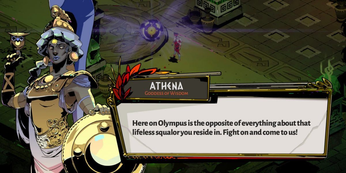 Image of the Godess Athena from the game Hades