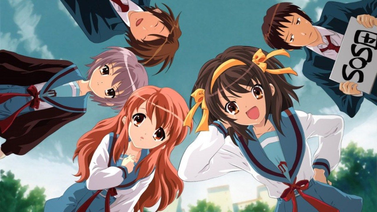 Members of the SOS brigade from the Kyoto Animation show The Melancholy of Haruhi Suzumiya