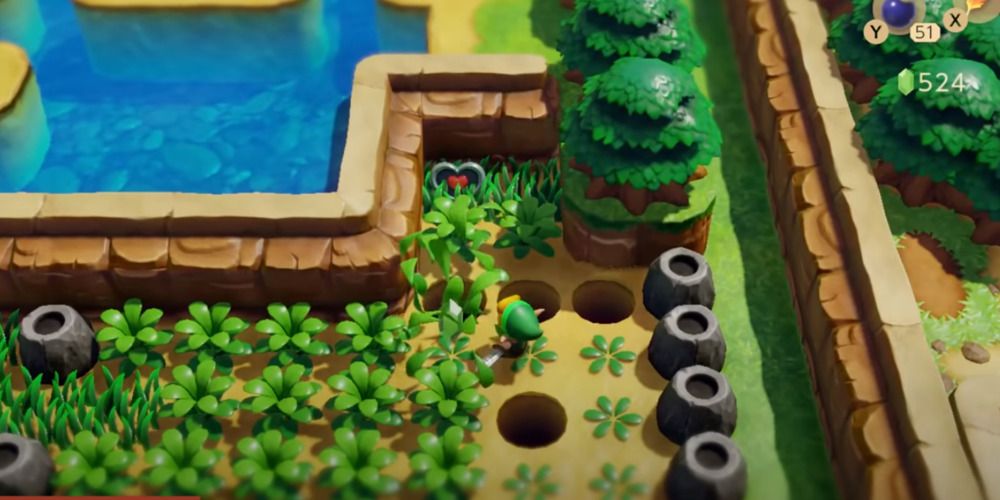 Pothole Field Heart Piece in Link's Awakening