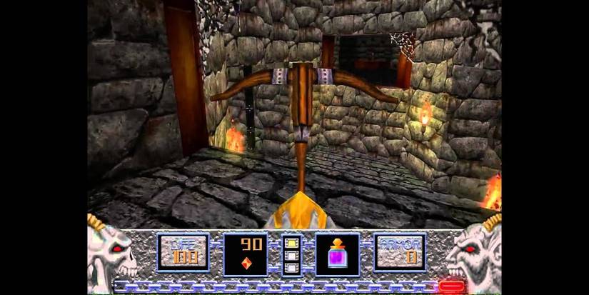 First person view of room in Heretic