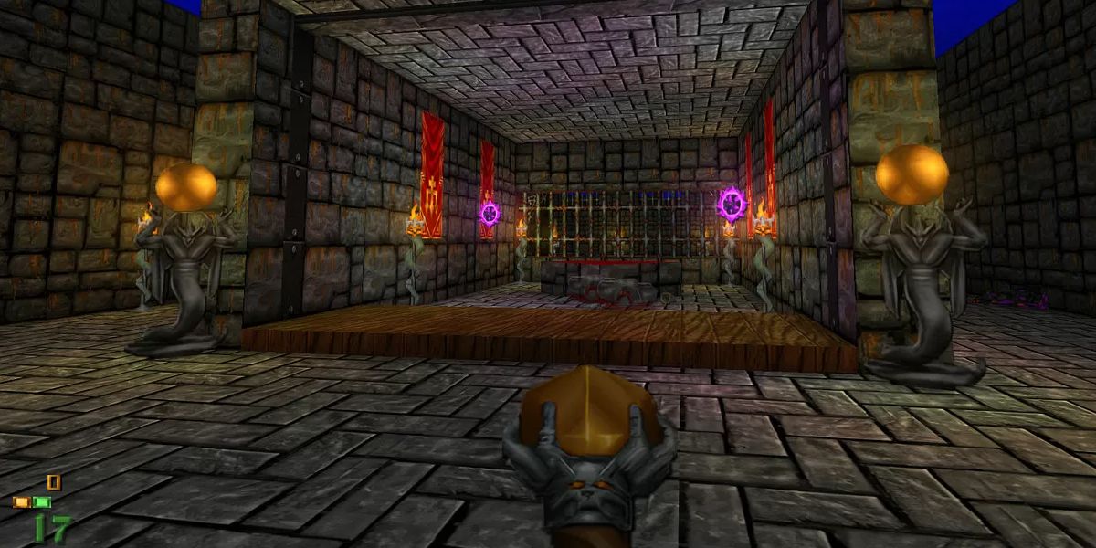 Hexen Beyond Heretic - First person view of room