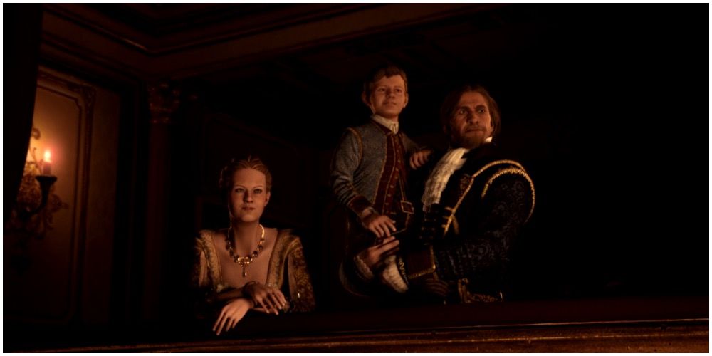 Edward Kenway in the opera house with his children