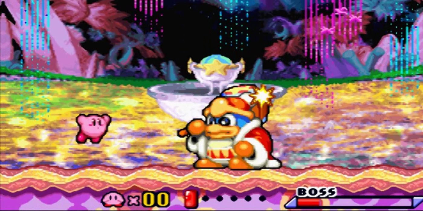 Kirby Fighting King Dedede In Nightmare In Dream Land
