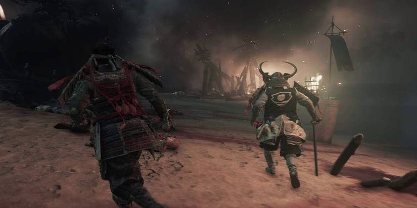 Lord Shimura and Jin Sakai at Komoda Beach.