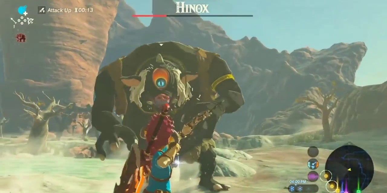 Link Shooting Arrow At Hinox Bow Zelda BOTW