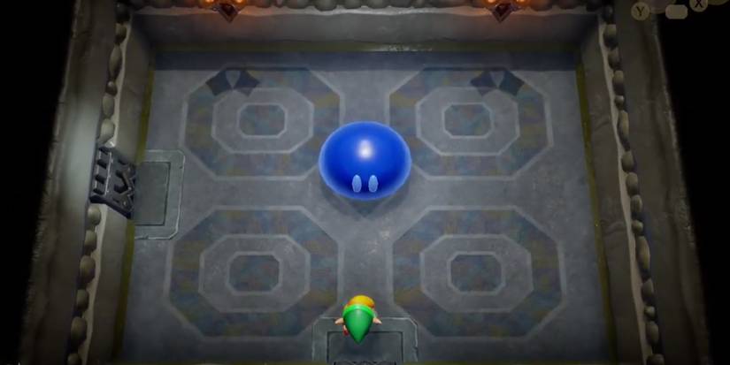 The Buzz Blob battle in the Color Dungeon in Link's Awakening 2019
