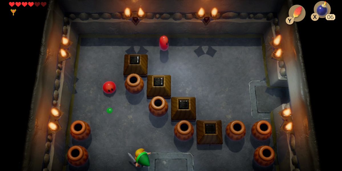 The immovable block room in the Color Dungeon in Link's Awakening 2019