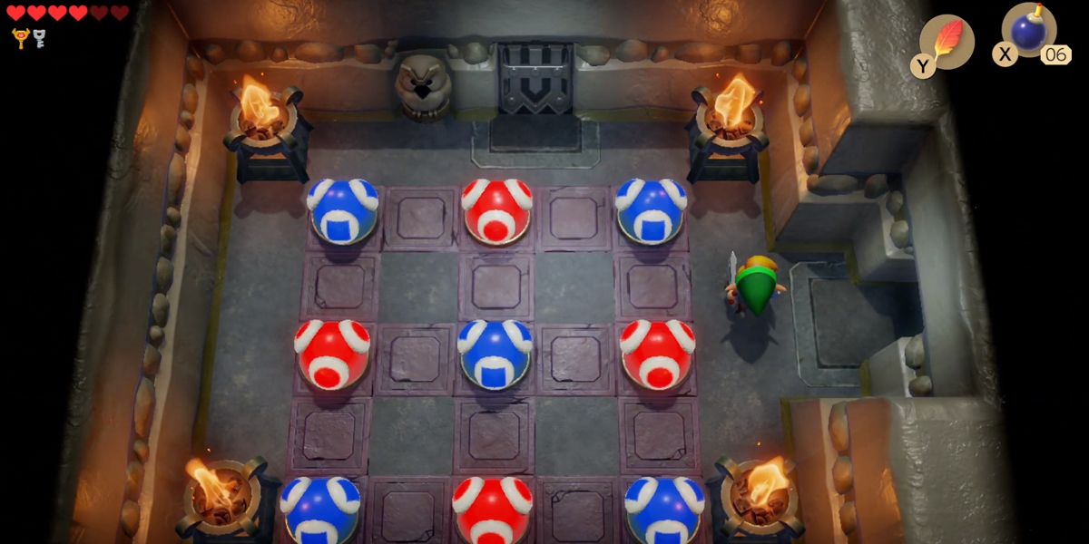 The third switch puzzle in the Color Dungeon in Link's Awakening 2019