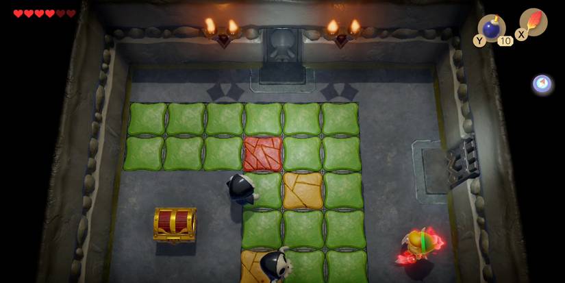 The first small key room in the Color Dungeon in Link's Awakening 2019