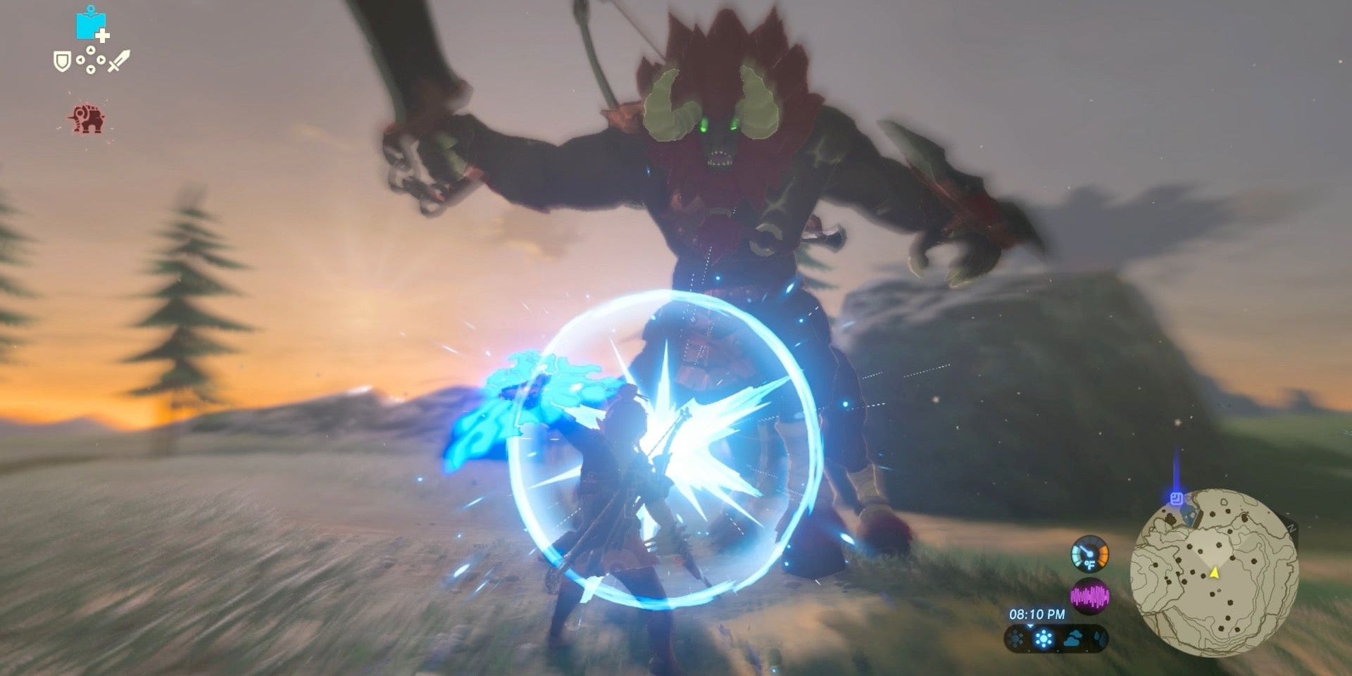 Link parrying a Lynel in Breath of the Wild