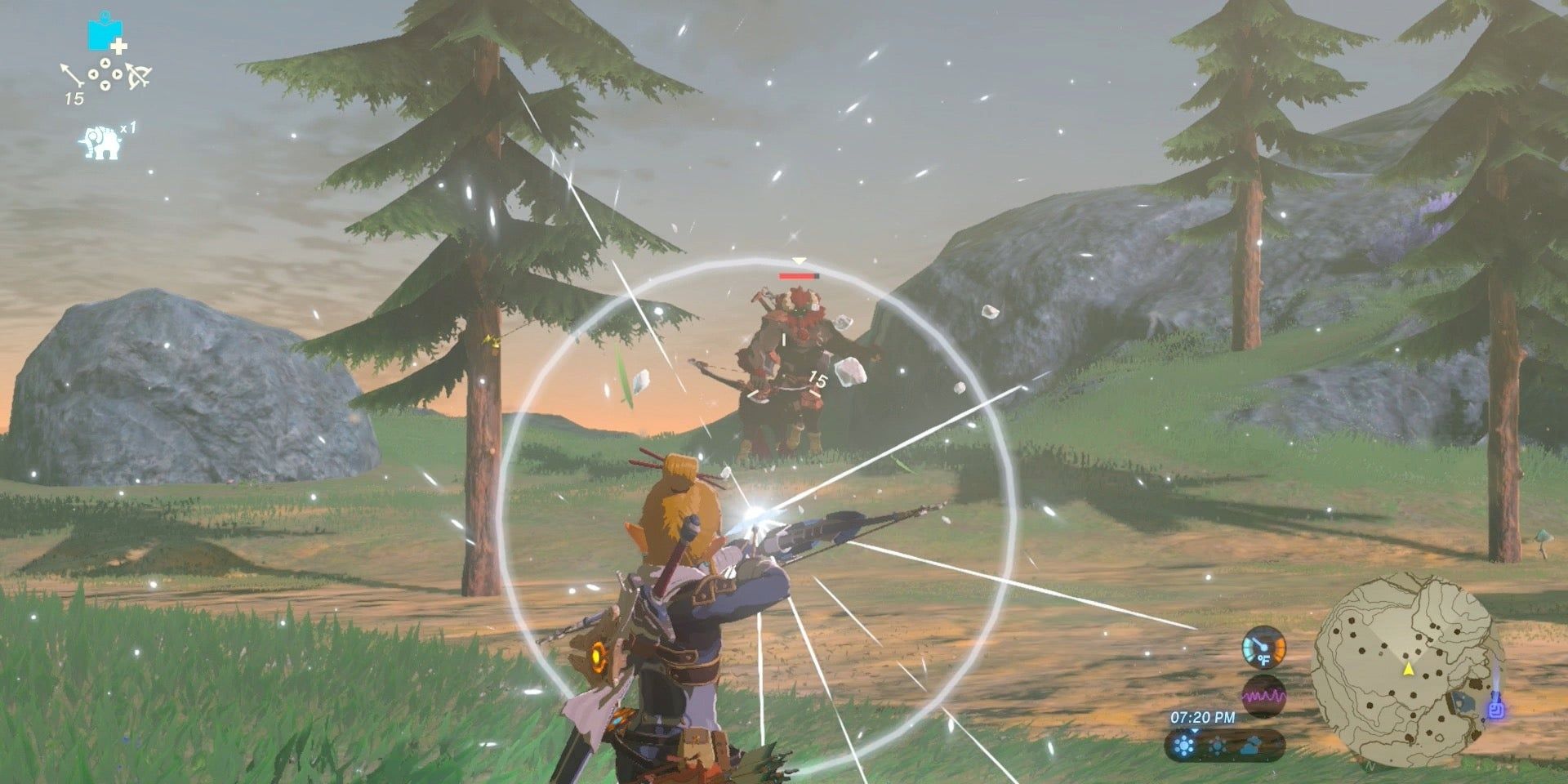 Fighting a Lynel with a bow in Breath of the Wild