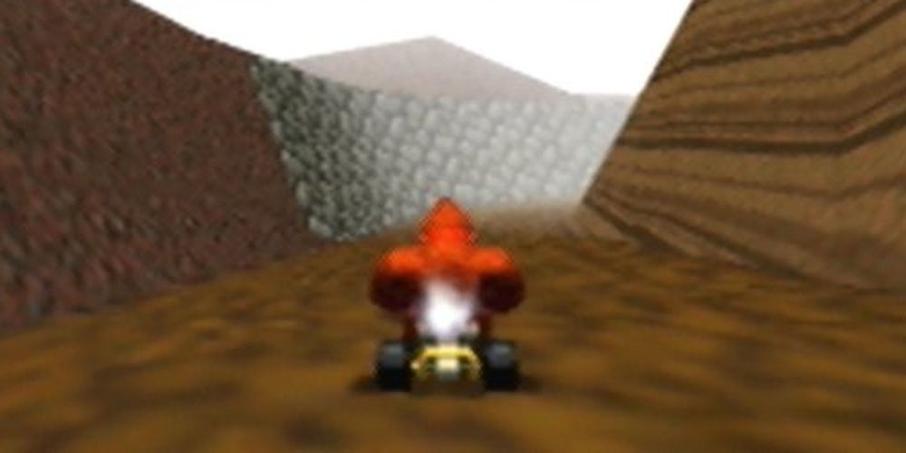 Mario Kart 64 Donkey Kong racing on Dirt Rock Slopes