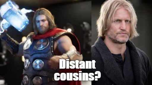 Marvel's Avengers Thor and Haymitch from Hunger Games