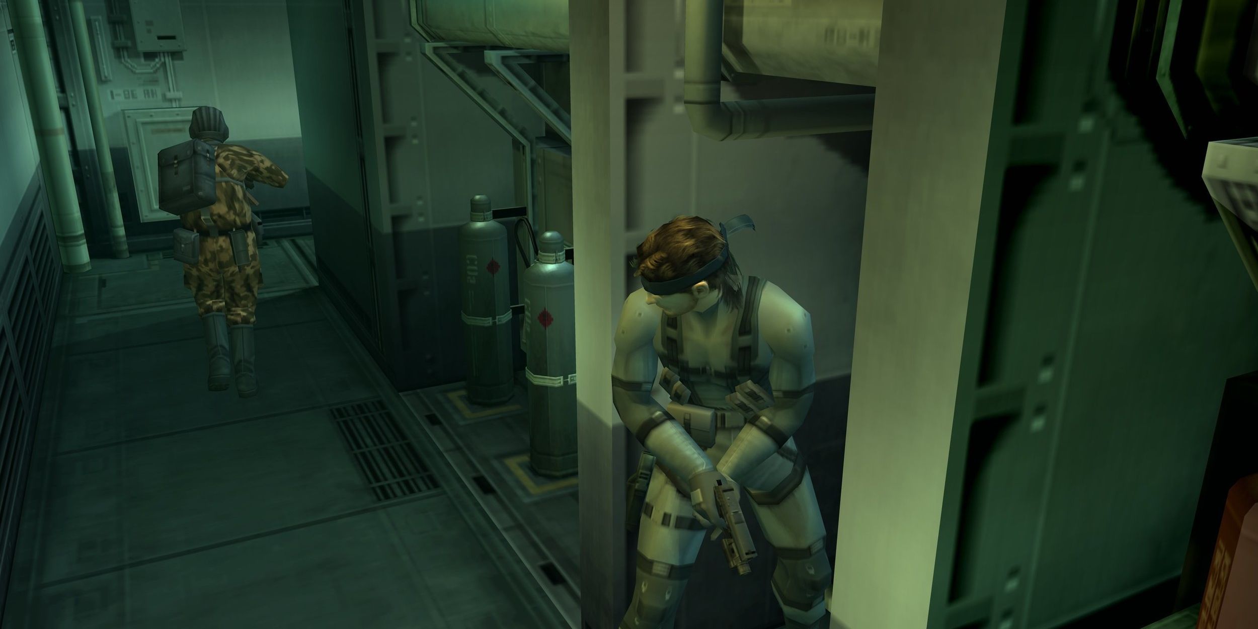 Metal Gear Solid 2 Big Shell Snake Stealth Hiding