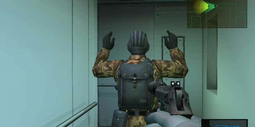 Metal Gear Solid 2 First-Person Shooter Aiming At Soldier