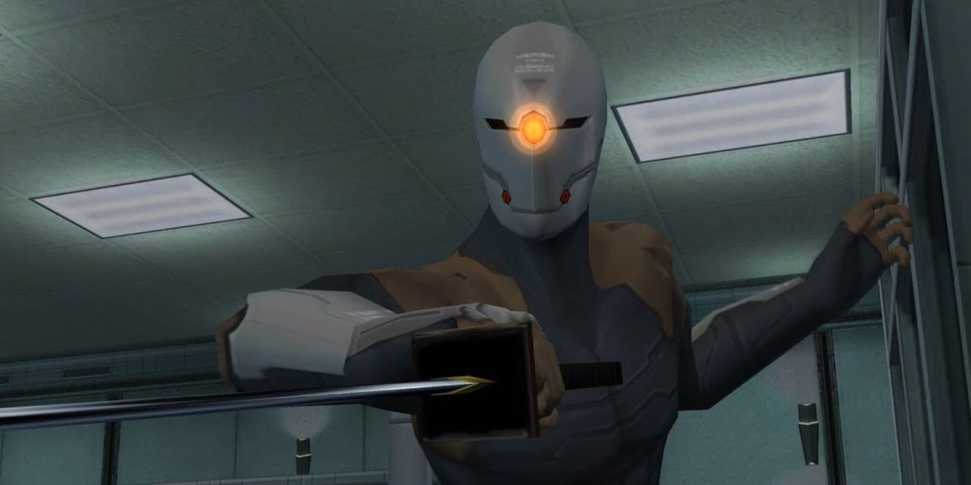 Screenshot of Gray Fox with sword from Metal Gear Solid Twin Snakes