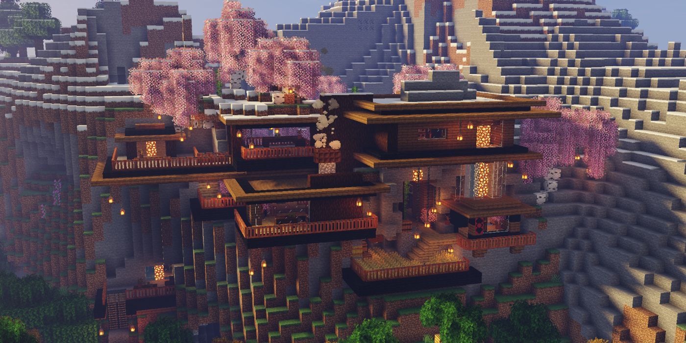 Minecraft Cherryblossom Mountain House