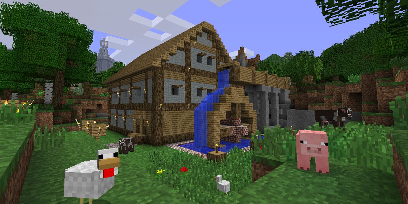 minecraft house chicken pig exterior