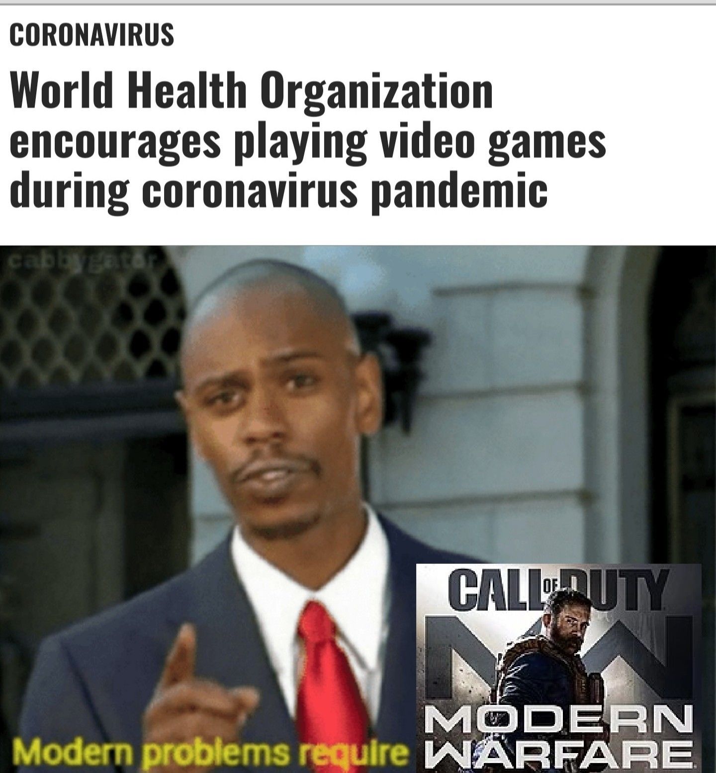 Playing COD during quarantine is good for health.