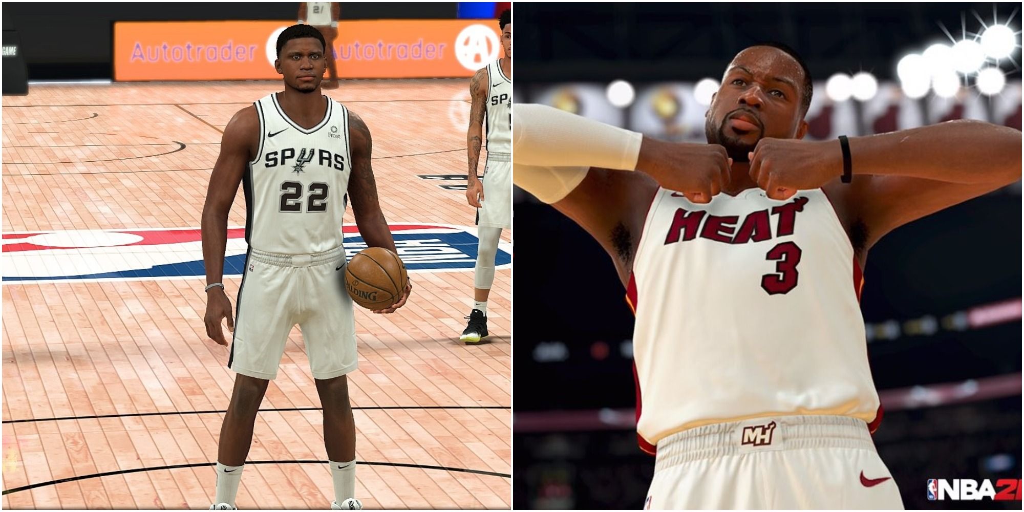 NBA2K21 Dwayne Wade And Rudy Gay Jumpshot Collage