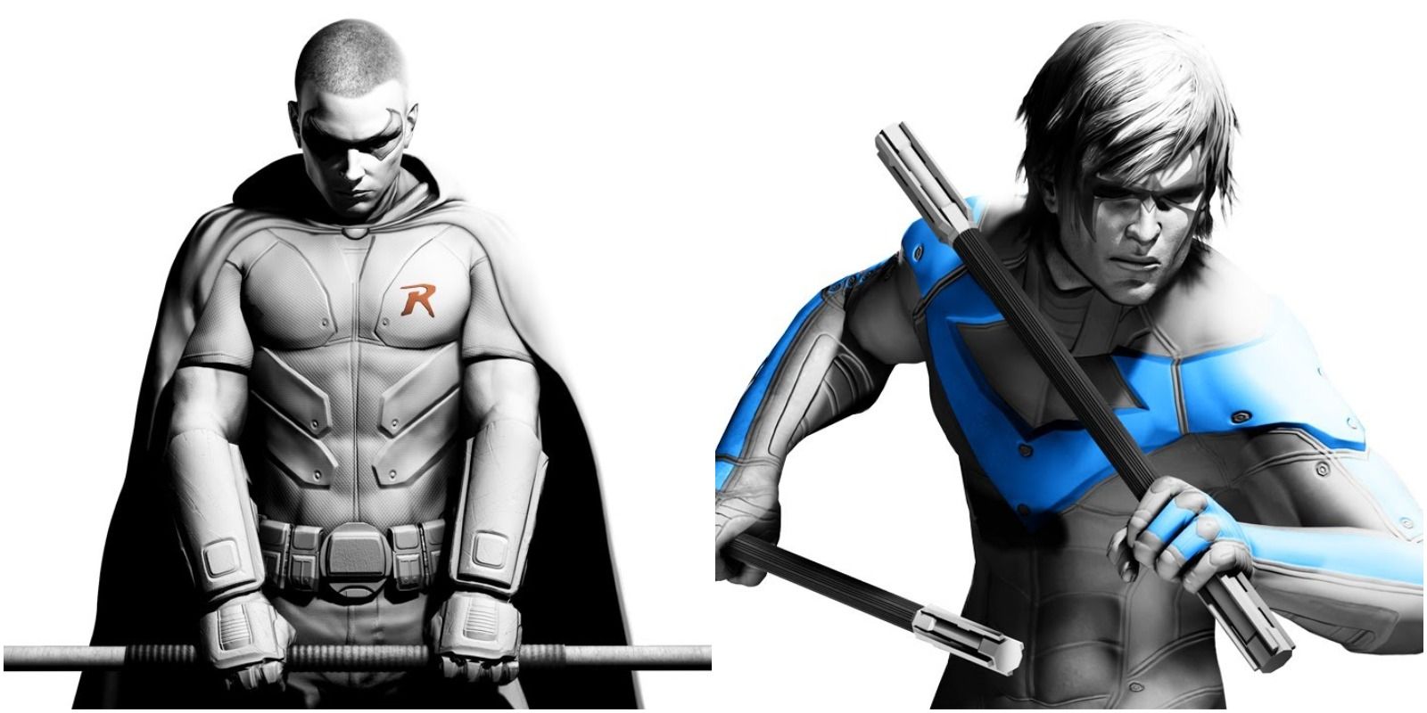 Tim Drake and Dick Grayson as Robin and Nightwing in Batman: Arkham City