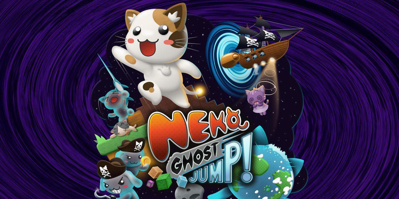 Neko, Ghost Jump! video game cover art with all animals.