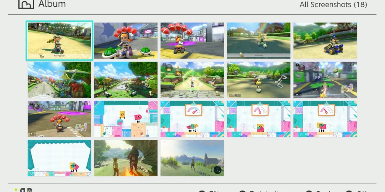 Nintendo Switch Screenshot Share Album Screen