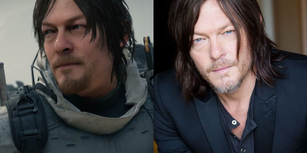 norman reedus next to video game character