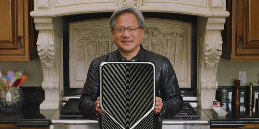 Oversized RTX 3090 Held by Jenson Huang of Nvidia