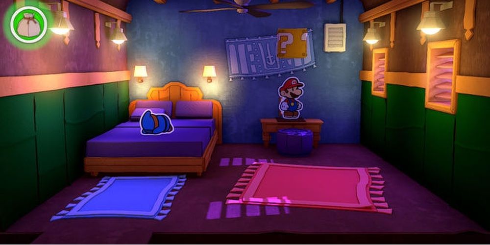 Paper Mario The Origami King Hotel Room Mario Sleeping Shy Guy