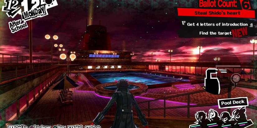 View of the Pool Deck at Shido's Palace in Persona 5