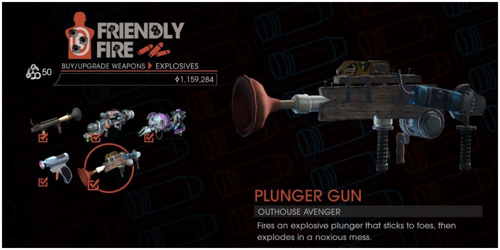 Plunger Gun in the upgrade menu