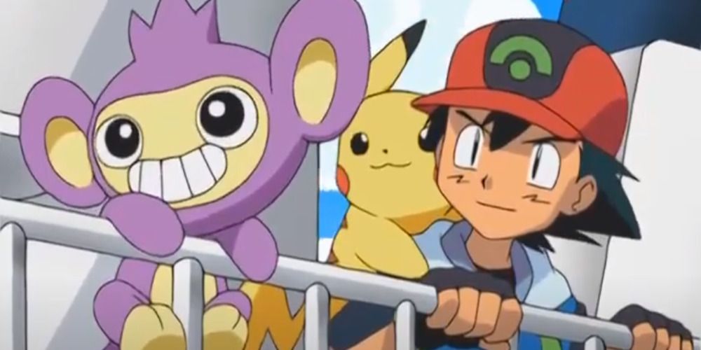 Ash, Pikachu and Aipom travel to Sinnoh