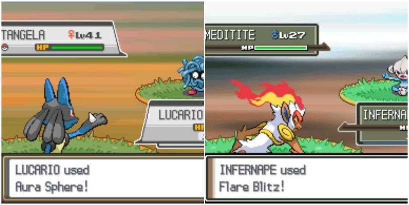 Aura Sphere and Flare Blitz from Pokemon Gen 4