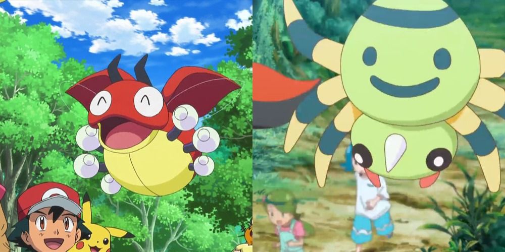 Pokemon wild Ledyba in Kalos and Spinarak in Alola