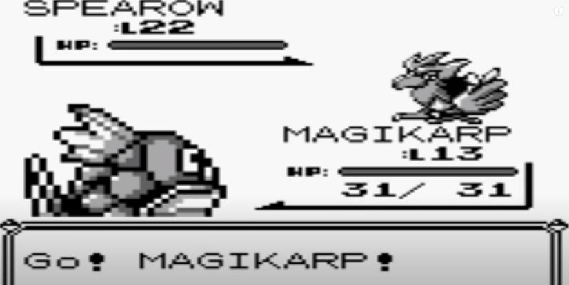 Pokemon Red and Blue trainers Magikarp vs wild Spearow