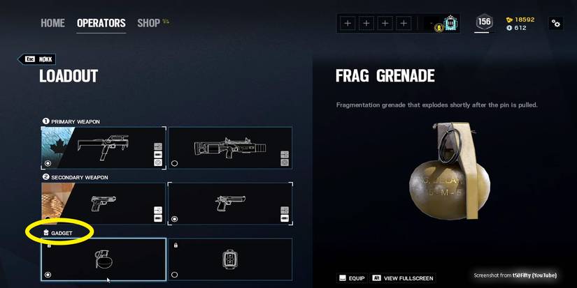 Nokk picking a Secondary Gadget