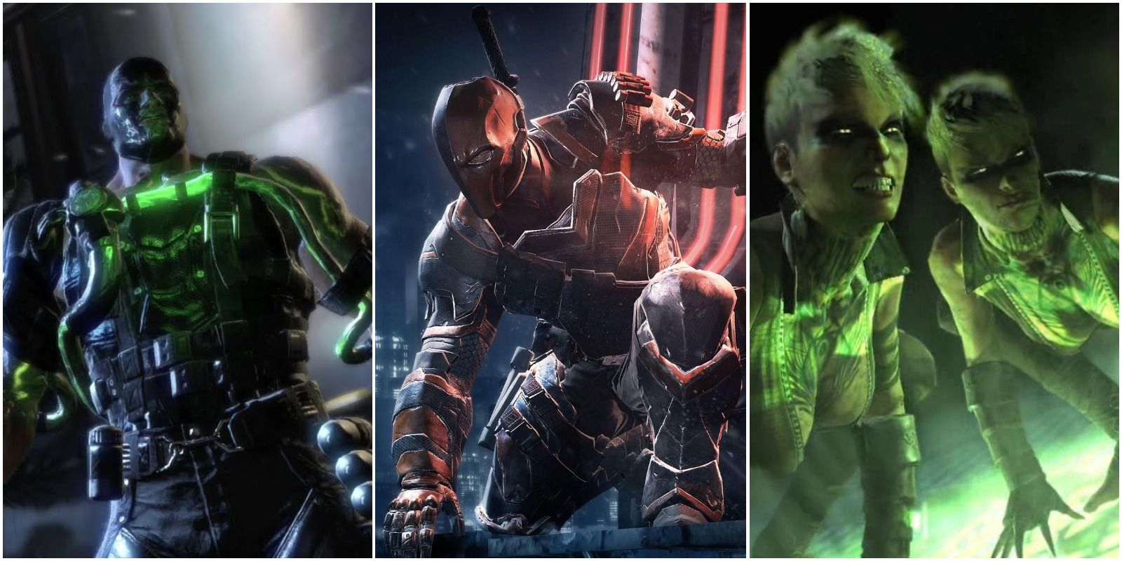 Бэйн, Детстроук и Копперхед в битвах с боссами в Arkham Origins