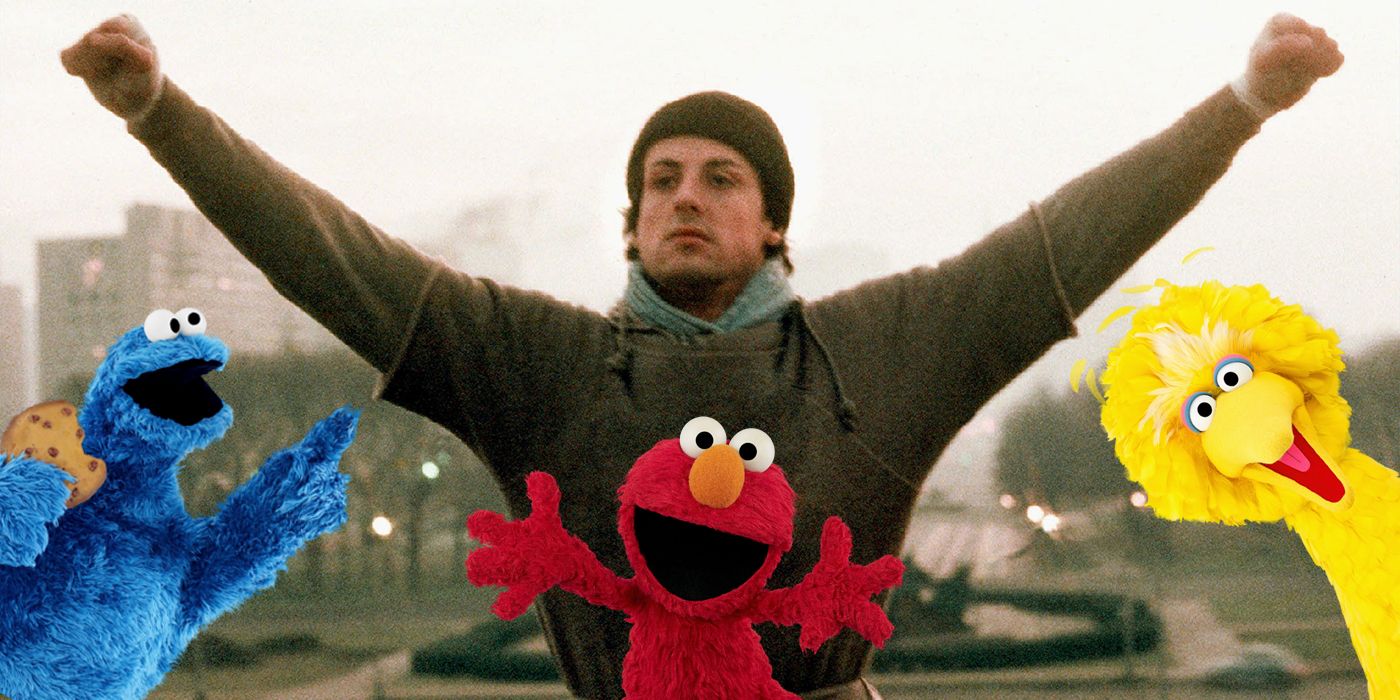 Rocky with Sesame Street characters
