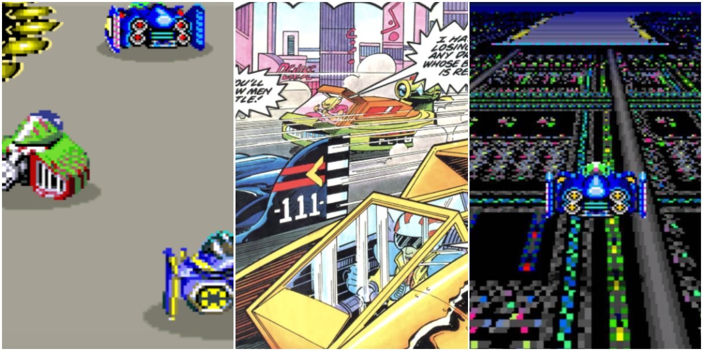 Nintendo SNES F-Zero Track Race Comic Blue Falcon Jump Trio Header