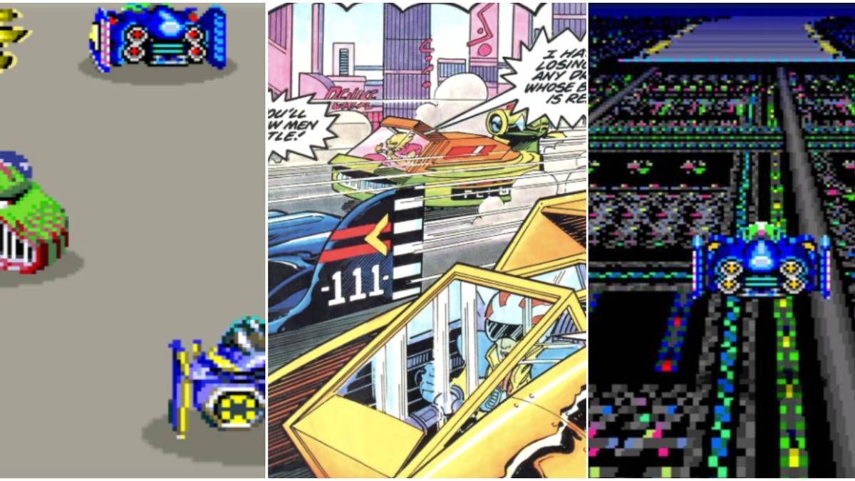 Nintendo SNES F-Zero Track Race Comic Blue Falcon Jump Trio Header