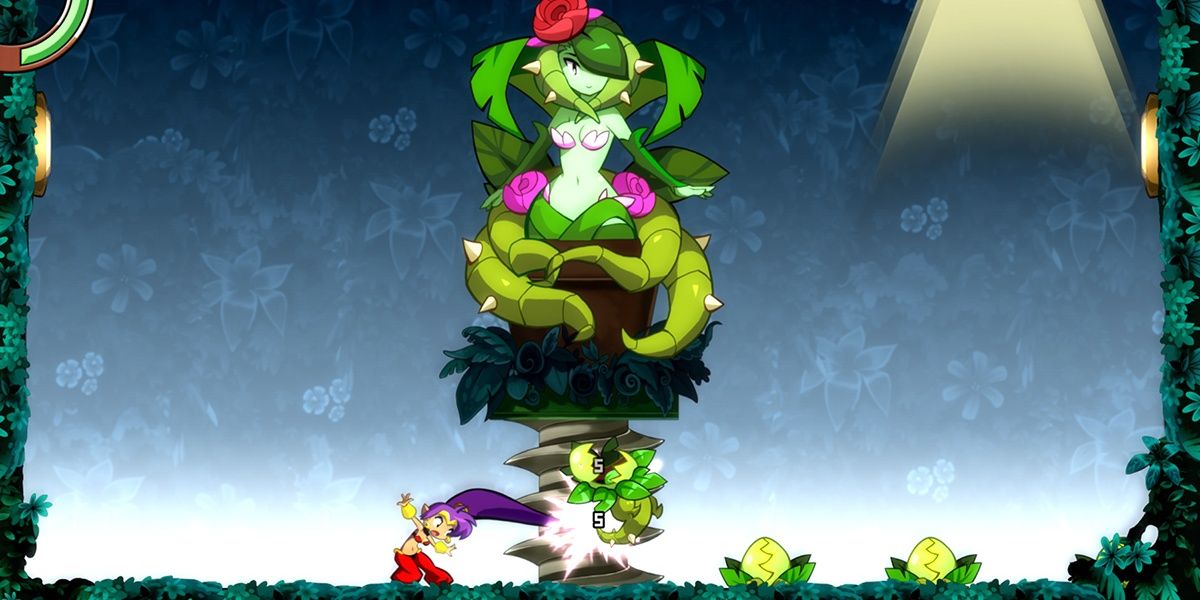 Shantae battling the Water Lily Siren