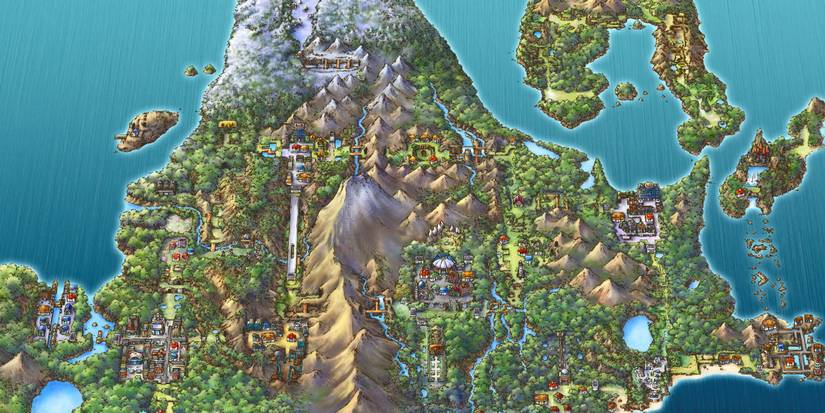 Map of the Sinnoh Region Gen 4 Pokemon