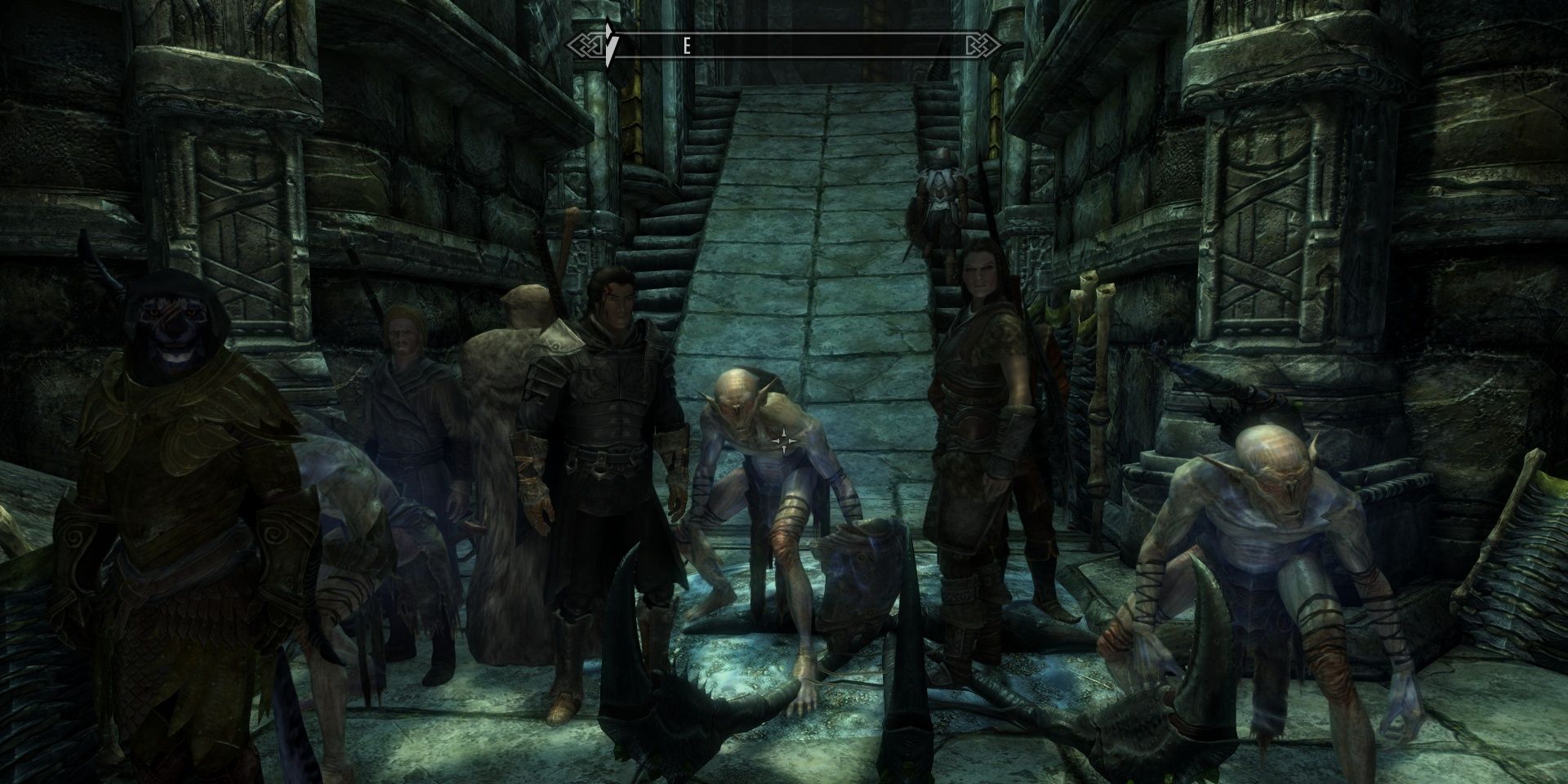 Skyrim group of Falmer and modded followers. Picture from Reddit user u/PrestonPirateKing