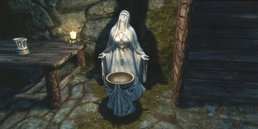 Skyrim Mara shrine from Alternate Start mod. By Arthmoor (Nexus Mods)