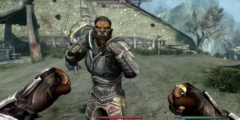 Skyrim Melee Combat Against Orc
