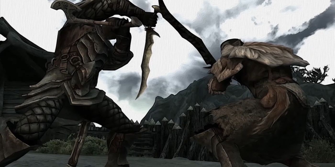 Skyrim Orcs In Combat