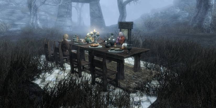 Skyrim Sheogorath's Tea Party in his quest.